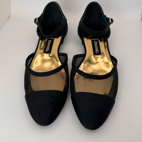 Chanel 2021 Interlocking CC Logo D’Orsay Flats Size 39 - Picture 4 of 11
